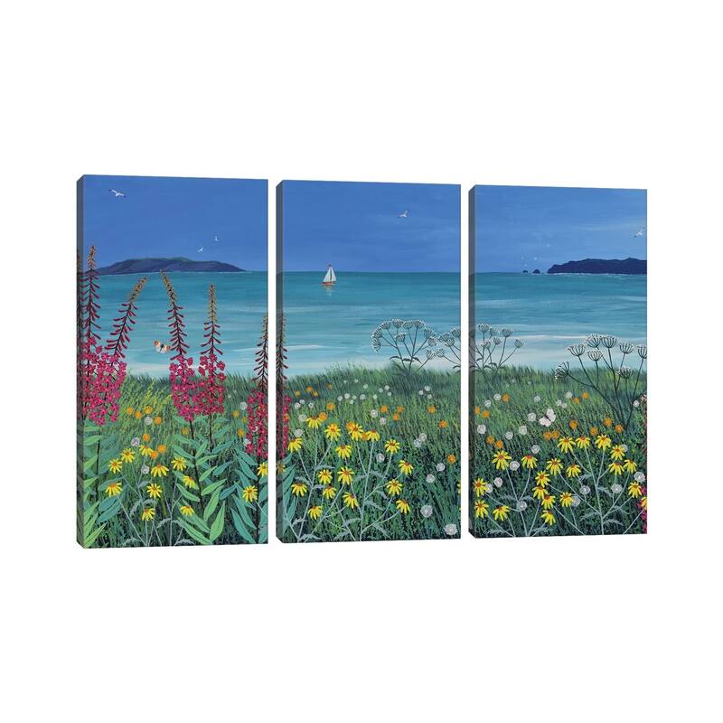 iCanvas "Ocean Solace" by Jo Grundy 3Piece Canvas Wall Art Set Bed